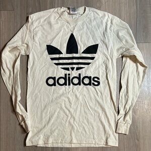 Adidas Men's Beige Long Sleeve Tee